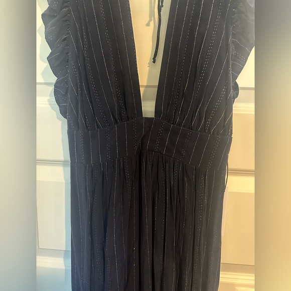 NWT Stillwater Jessie Midi Dress Navy Metallic Stripe - Picture 9 of 10